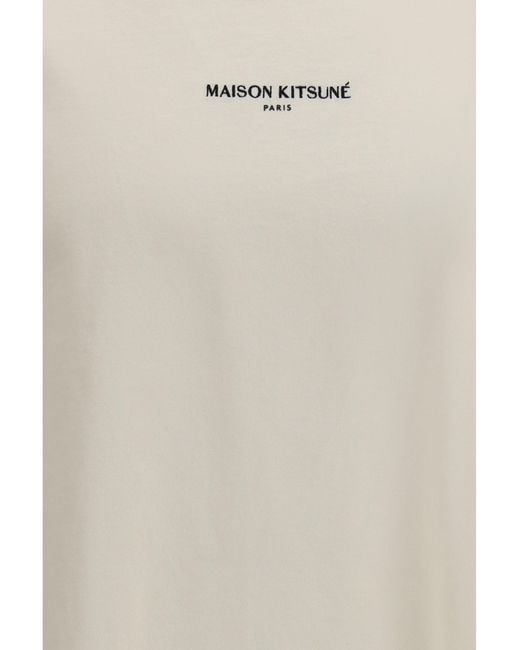 Maison Kitsuné White Cotton T-Shirt Noble for men