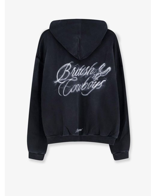 Represent Blue Cotton Hooded Sweatshirt for men