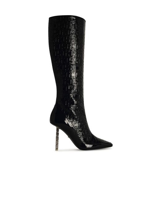 Gcds Black Patent Leather Boots