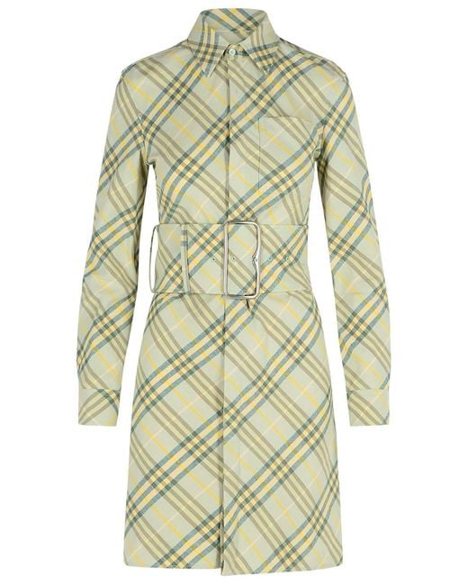 Burberry White 'Check' Linen Dress