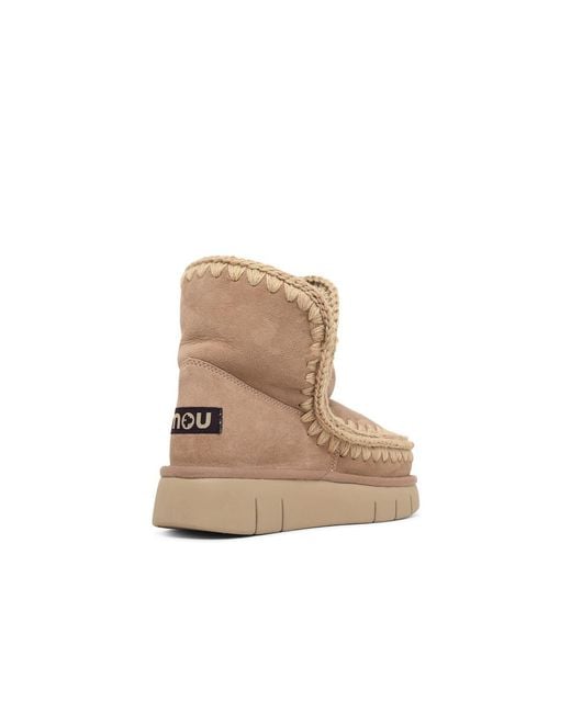 Mou Natural Eskimo 18 Bounce Camel Suede Ankle Boots