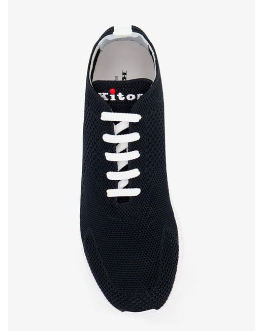 Kiton Blue Sneakers Knitted Fabric for men
