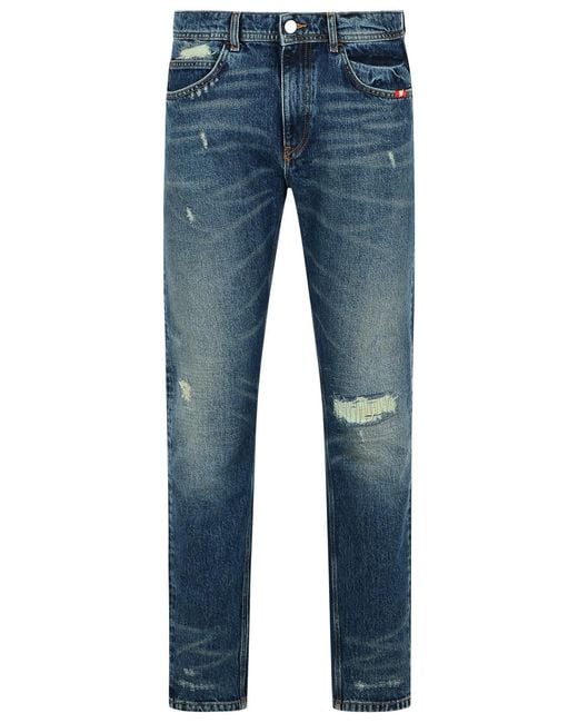 AMISH Blue David Cotton Jeans for men