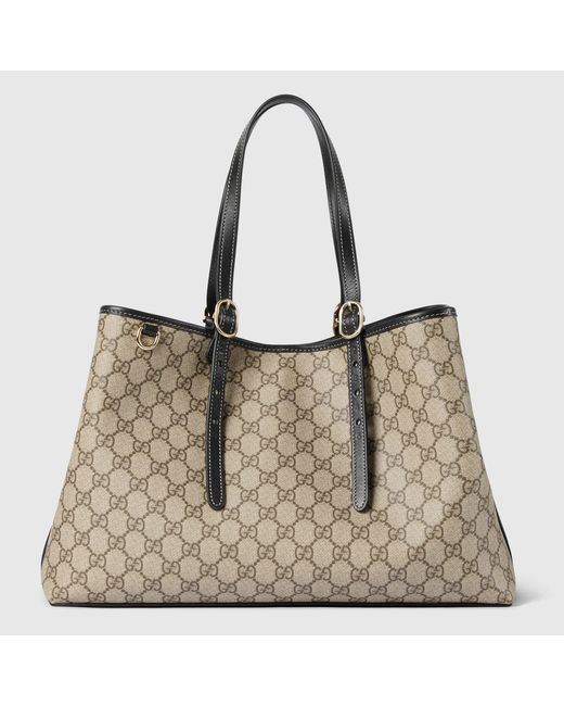 Gucci Natural Gg Emblem Medium Shoulder Bag