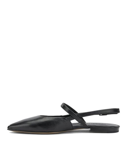 Pomme D'or White Ballerine Slingback In Pelle Ballerinas Black