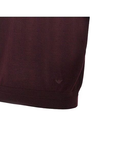 Emporio Armani Purple Virgin Wool And Silk Polo Shirt for men
