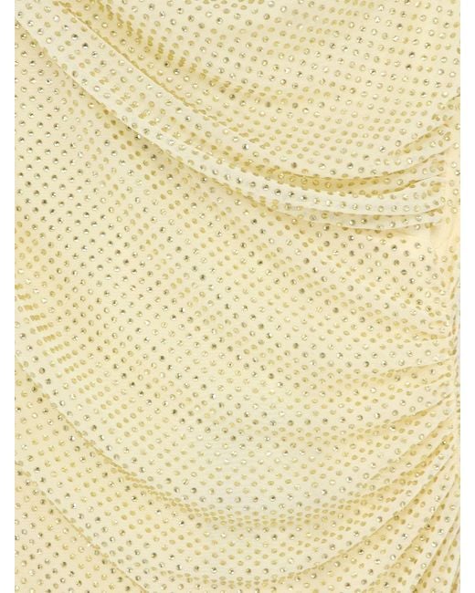 Self-Portrait White Self Portrait Midi Dress With Rhinestones