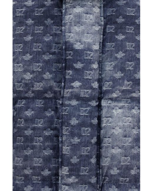 DSquared² Blue Monogram Puffer Jacket for men