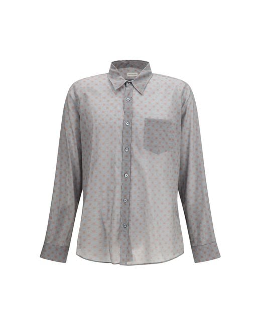 Dries Van Noten Gray Cotton Shirt for men