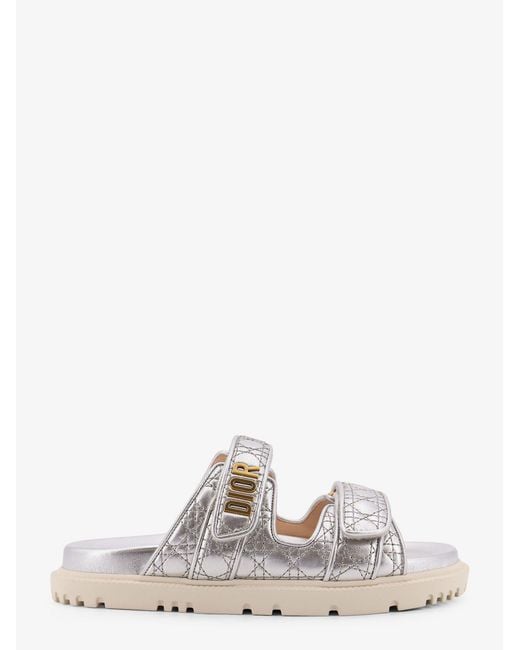 Dior White Dior Dioract Leather Sandals
