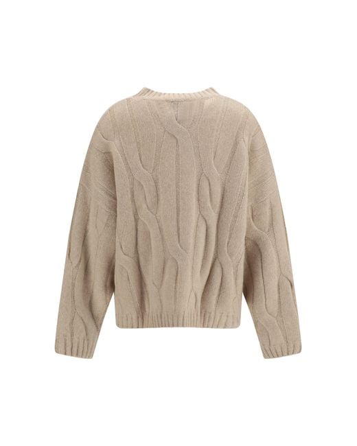 Allude Natural Cashmere Silk Sweater Voluminous Sleeves