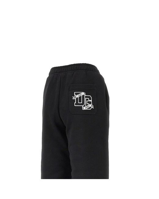 Dolce & Gabbana Black Dg Logo Patch Sweatpants