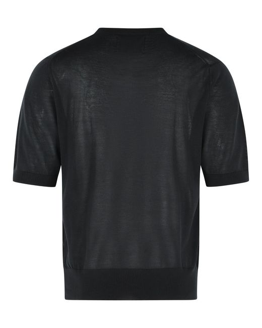 Seven Gauge Black Lyocell Sweater for men
