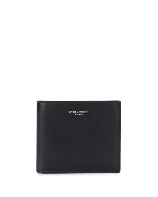 Saint Laurent Black Mini Leather Bi-Fold Wallet for men