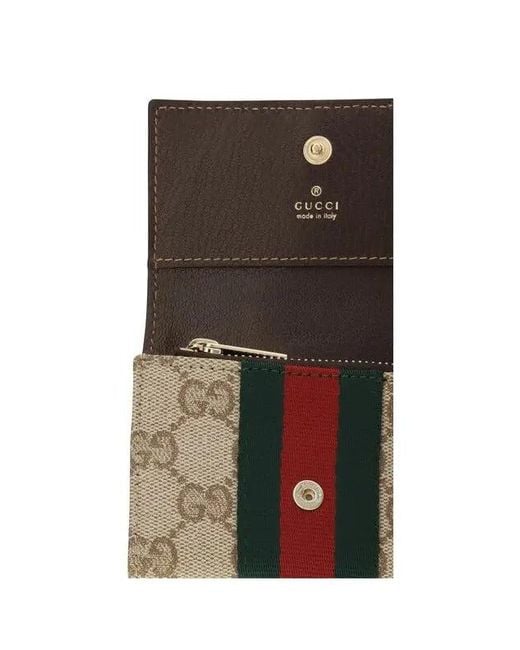Gucci Natural Gg Wallet With Web Detail