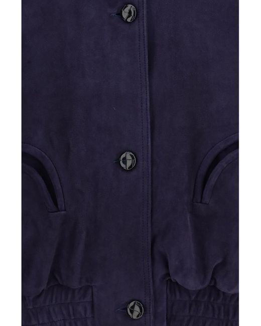 Blazé Milano Blue Blaz㨠Milano Viva Charlie Suede Bomber Jacket