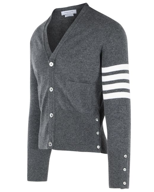 Thom Browne Gray 'Classic 4 Bar' Cashmere Cardigan
