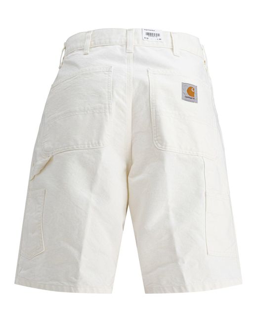 Carhartt White "Single Knee" Shorts for men