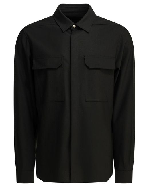 Rick Owens Black "Outershirt" Casual Shirt for men