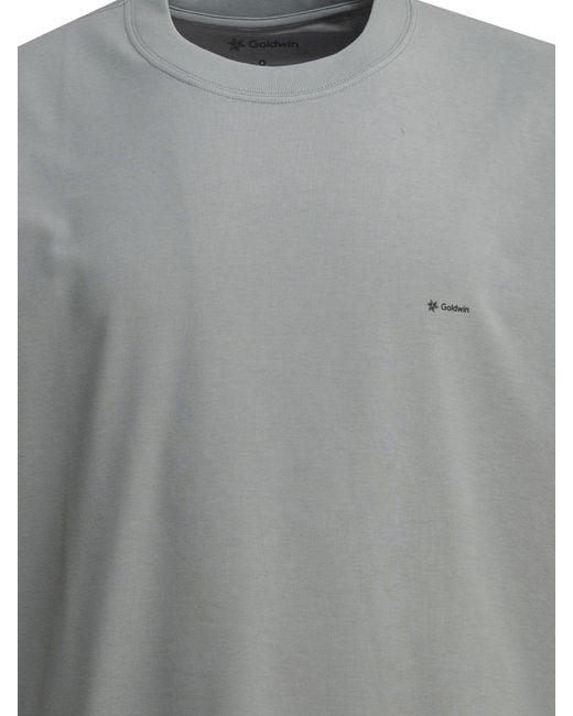 Goldwin Gray Crew-Neck T-Shirt With Logo for men
