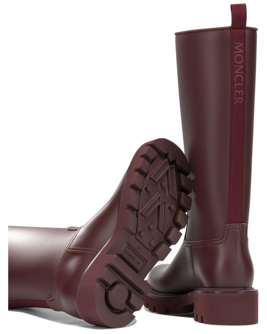 Moncler Red "Kickstream High" Rain Boots