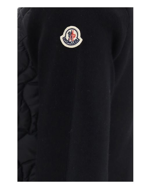 Moncler Blue Cotton Padded Cardigan