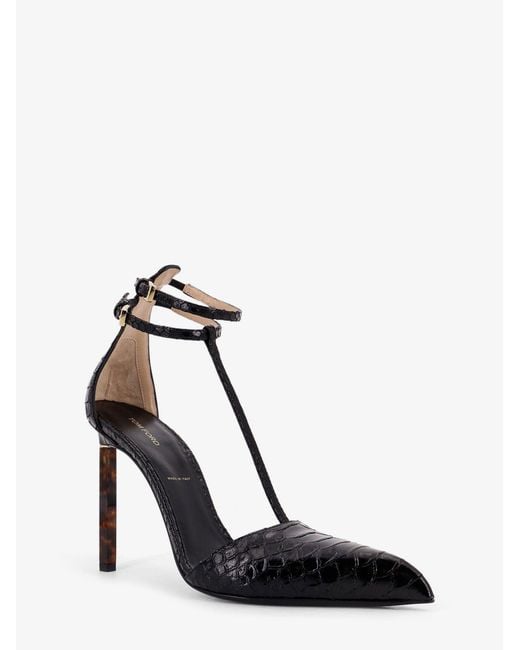 Tom Ford White Python-Effect Leather Pumps