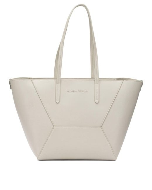 Brunello Cucinelli White Bc Duo Large Shoulder Bag
