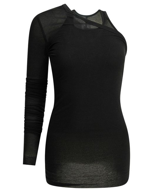 Rick Owens Black "Banana" One-Shoulder Tank Top