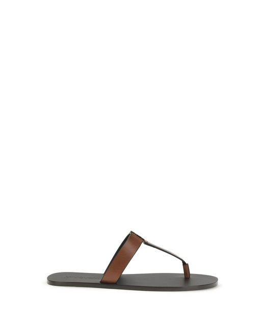 Saint Laurent Multicolor Leather Thong Sandals