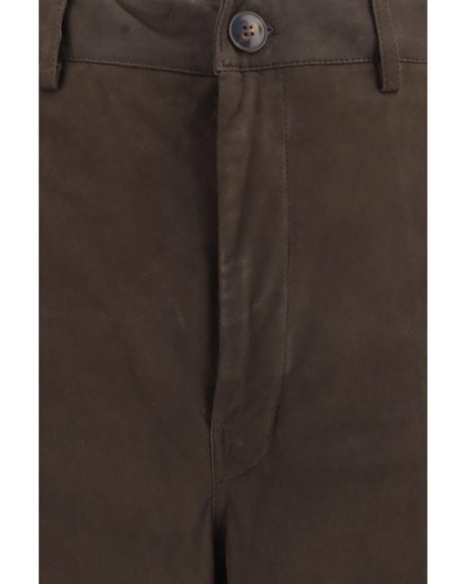 Rick Owens Brown Wide-Leg Suede Pants