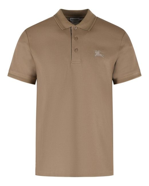 Burberry Brown 'Eddie Ekd' Cotton Polo Shirt for men