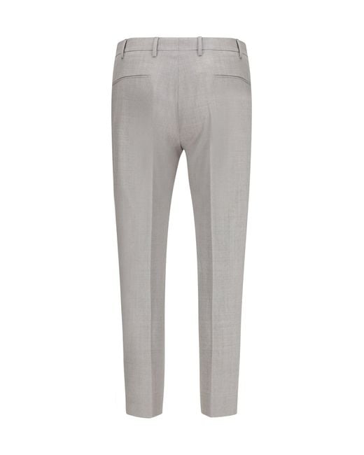 PT Torino Gray Tailored Trousers for men