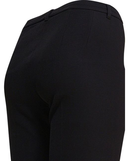 Max Mara Black Stretch Cotton Blend Pants