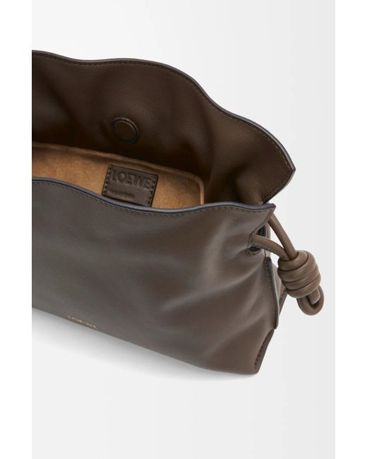 Loewe Brown Flamenco Small Clutch With Chain Chocolate