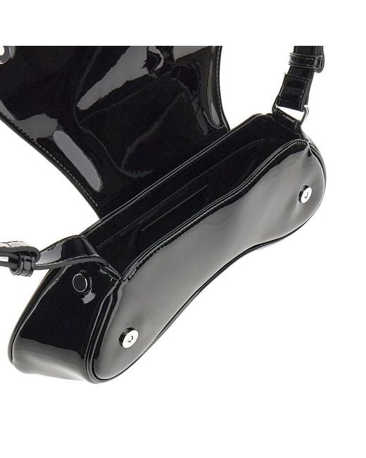 DIESEL Black Glossy Faux Leather 'Play' Bag