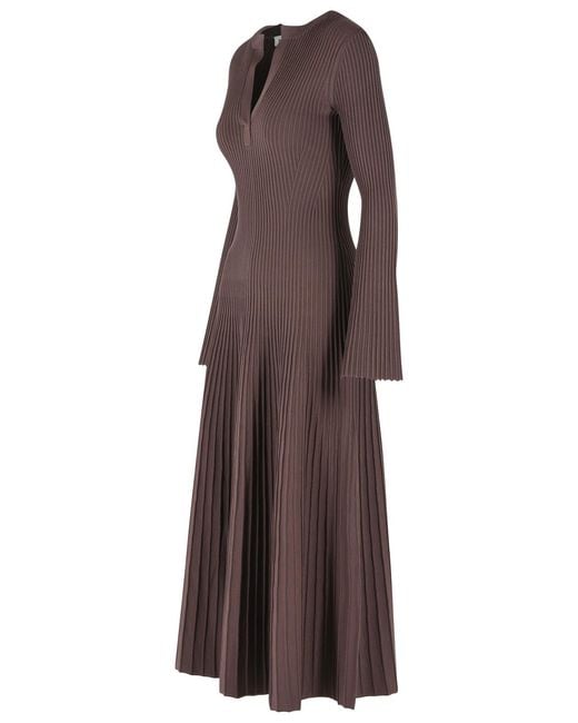 Jonathan Simkhai Brown Genna Rayon Blend Dress