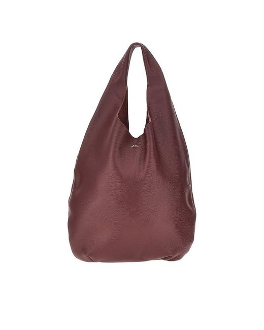 A.P.C. Purple Le Neige Grained Leather Bag