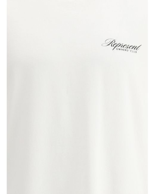 Represent White Cotton T-Shirt for men