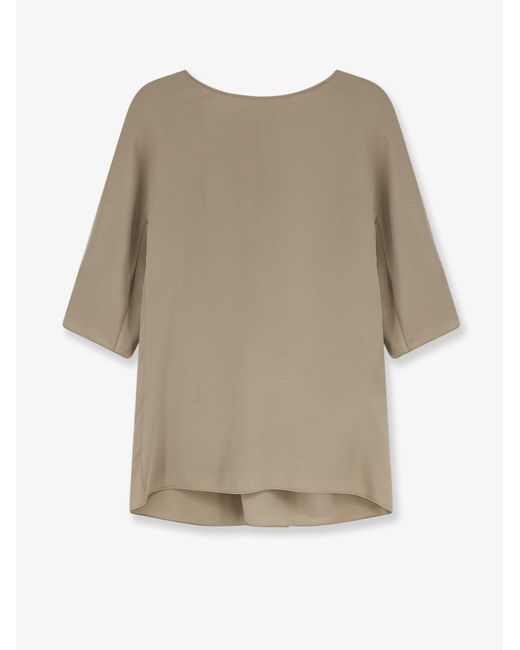 Max Mara Natural Mxegattini Silk Top