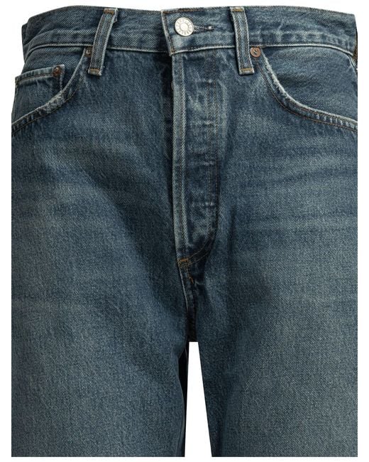 Agolde Blue Luna Pieced Wide-Leg Jeans