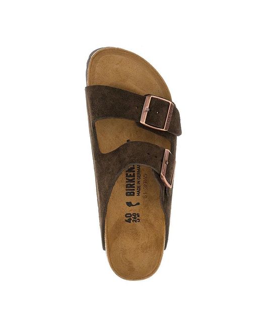 Birkenstock Brown 'Arizona' Suede Leather Sandals for men