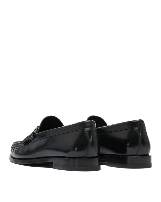 Céline Black Leather Loafers for men