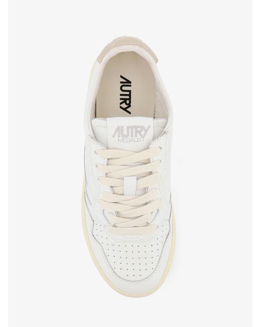 Autry White Medalist Leather Sneakers
