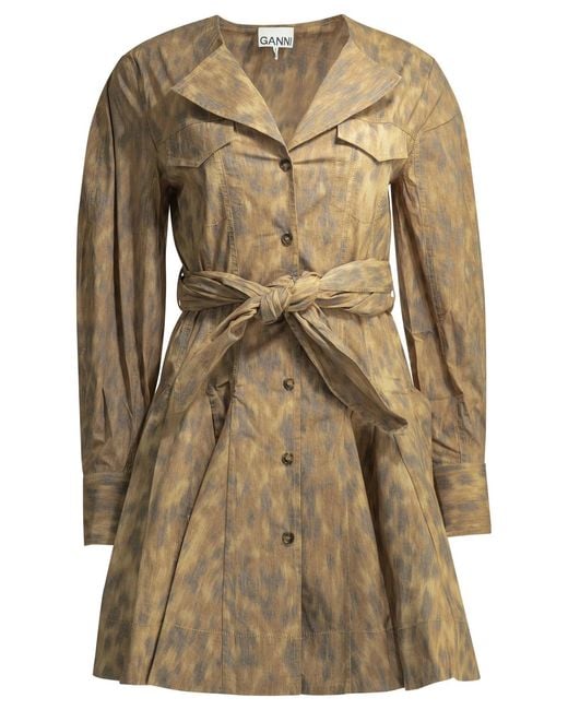 Women's Natural Animal Print Chemisier Dress