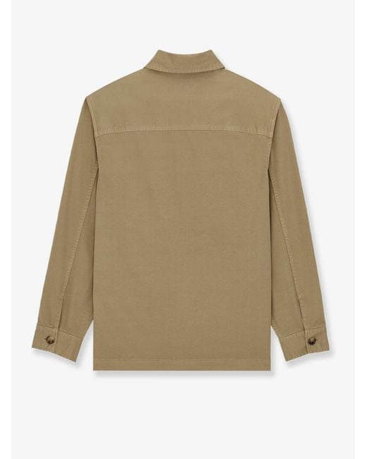 Saint Laurent Natural Cassandre Certified Cotton Overshirt for men