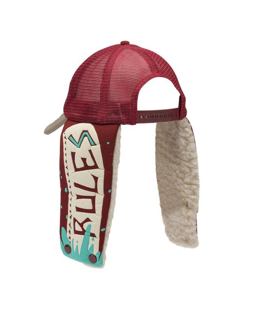 Kapital White Kapsize Rule Trucker Hat Bordeaux for men