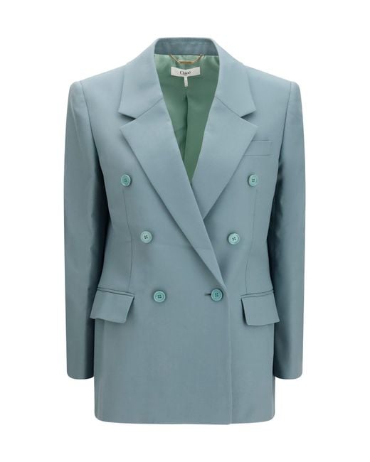 Chloé Blue Double-Breasted Blazer