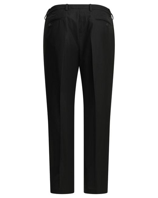 Prada Black Straight Leg Pleated Pants