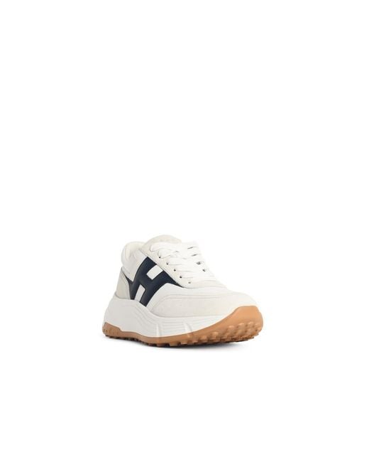 Hogan White Hi-Fi Leather Sneakers